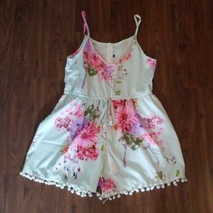 🌻 Floral Romper S blue pink purple cute tassels
